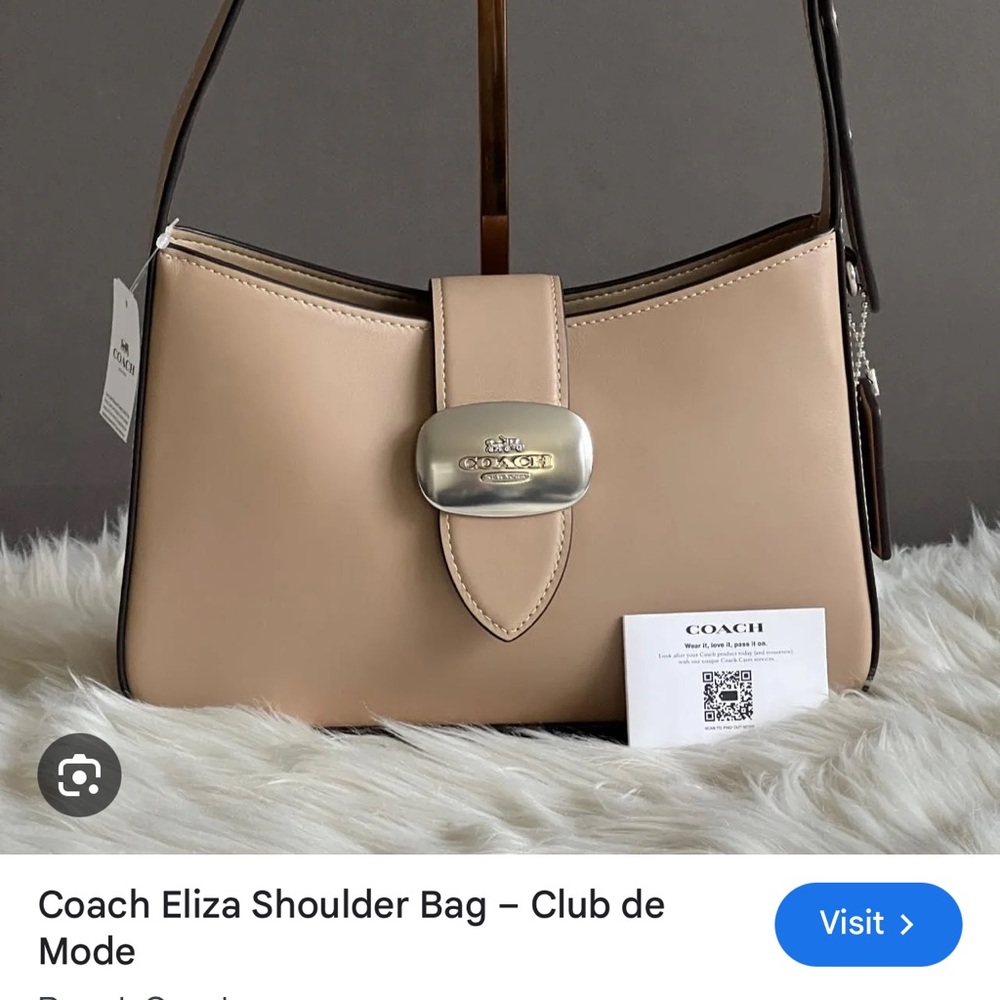 Coach Eliza Shoulder Bag in Cream and Brown